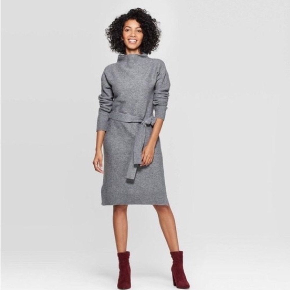 a new day Gray Midi Sweater Dress Small